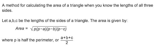 Area of triangle in Python